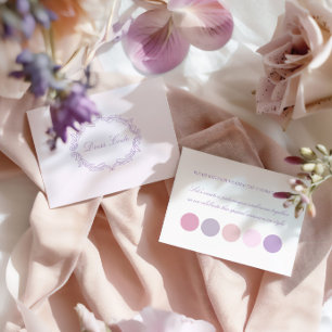 Cartão De Informações Paleta Romântica de Cor Púrpura Elegante Vintage