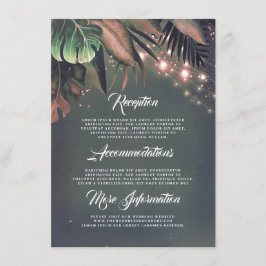 Cartão De Informações Palm Deixa String Lights Beach Detalhes do Casamen