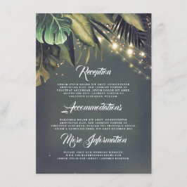 Cartão De Informações Palm Deixa String Lights Beach Detalhes do Casamen