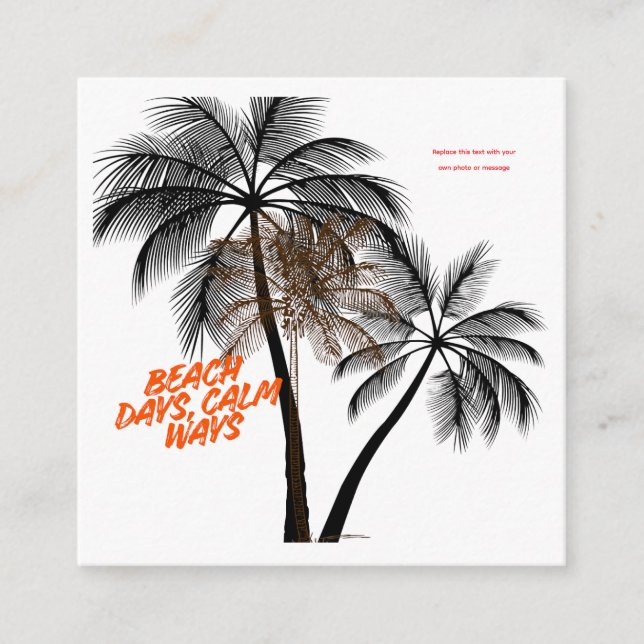Cartão De Informações Palm Tree Motivation Art – Fully Customizable (Frente)