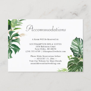 Cartão De Informações Palma Tropical Deixa Alojamentos De Casamento