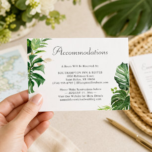 Cartão De Informações Palma Tropical Deixa Alojamentos De Casamento
