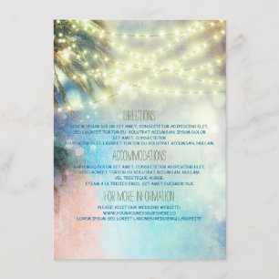 Cartão De Informações Palmas da praia que Wedding detalhes - informaçã