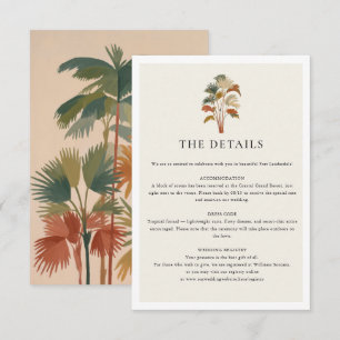 Cartão De Informações Palmeiras tropicais Árvores Aquarelas Pastel Boho