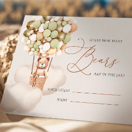 Cartão De Informações Palpites de Ouro Verde Quantos Ursos Balões Bilhet