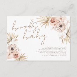 Cartão De Informações Pampas Grass Boho Bohemian Livros para Baby Enclos