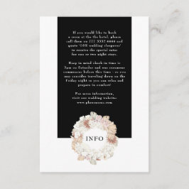Cartão De Informações Pampas Wreath Modern White Elegant Monograma Simpl