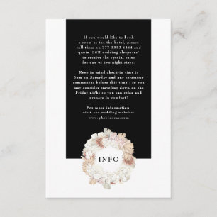 Cartão De Informações Pampas Wreath Modern White Elegant Monograma Simpl