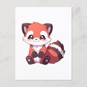 Cartão De Informações panda vermelho fofo