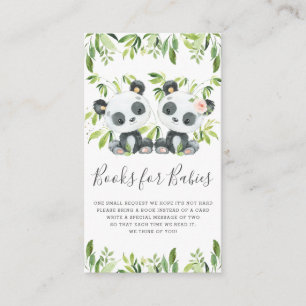 Cartão De Informações Pandas Greenery Twins Boy Livros para Bebês