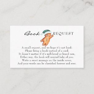 Cartão De Informações Pão-de-ouro   Chá de fraldas de Natal   Solicitaçã