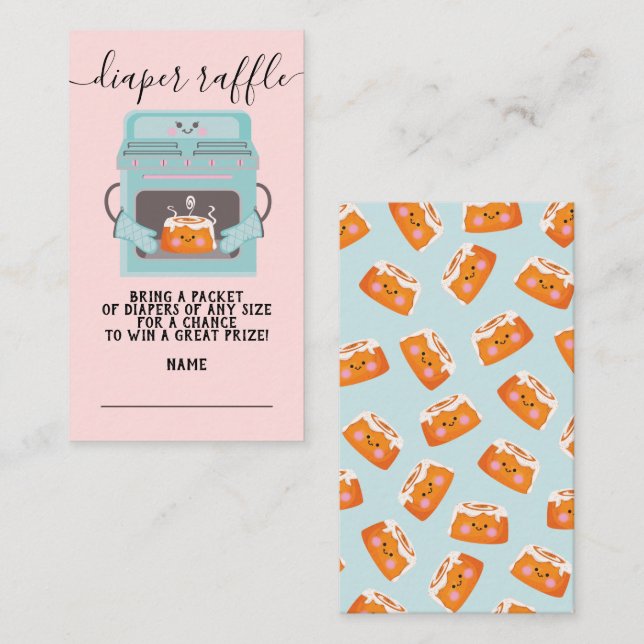 Cartão De Informações Pãozinho na Fralda do forno Raffle (Frente/Verso)