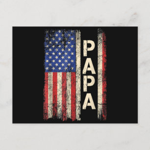 Cartão De Informações Papai Bandeira Americana Dia dos Pais Para Homens