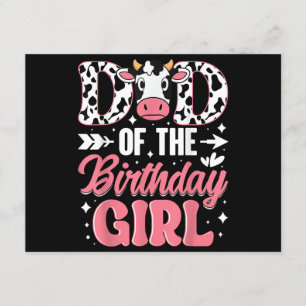 Cartão De Informações Papai Da Menina De Aniversário Vaca Pai Papai