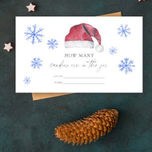 Cartão De Informações Papai noel bebê - adivinha quantas doces estão no 