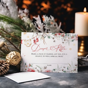 Cartão De Informações Papais noeis Chá de fraldas de Natal do bebê Frald