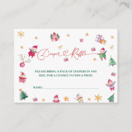 Cartão De Informações Papais noeis Chá de fraldas de Raffle Fralda