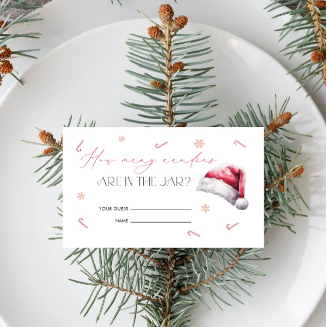 Cartão De Informações Papais noeis De Natal Bebê Adivinha Quantas Candie (Criador carregado)