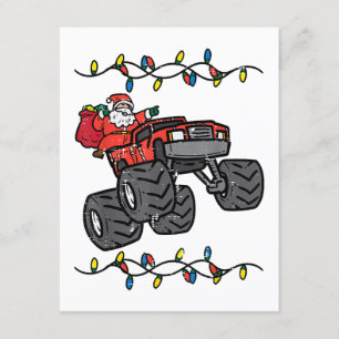 Cartão De Informações Papais noeis de Natal Monster Truck Boys Toddler Y