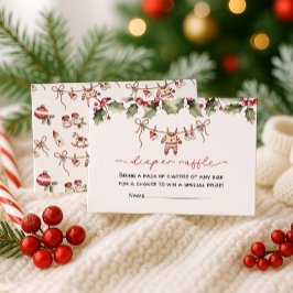 Cartão De Informações Papais noeis Fralda de bebê Raffle Chá de fraldas