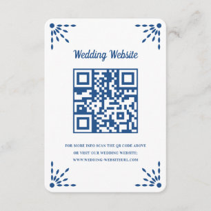 Cartão De Informações Papel Azul Gorgeous Picado Casamento Código QR