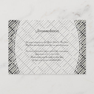 Cartão De Informações Papel de carta para casamento xadrez preto e branc