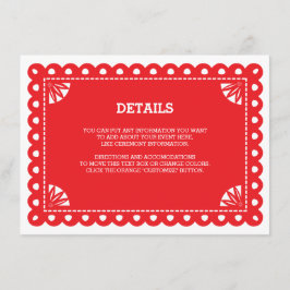 Cartão De Informações Papel Picado Insert Card - Laranja