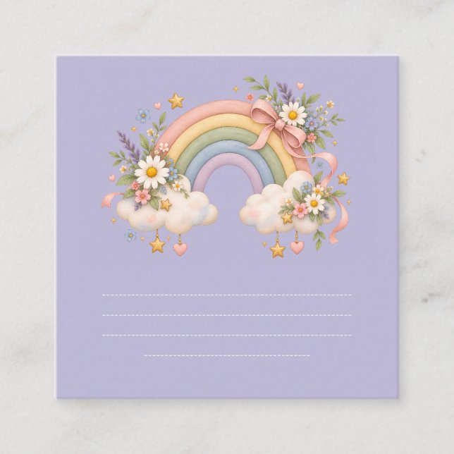Cartão De Informações Papelaria Arco-íris Pastel  (Frente)