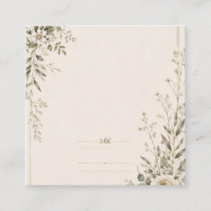 Cartão De Informações Papelaria de Casamento com Charme Botânico Natural