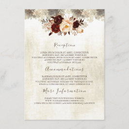 Cartão de Informações para Convidados de Casamento