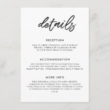 Cartão de informações para convidados de casamento