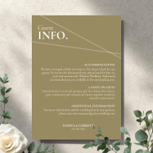 Cartão de Informações para Convidados de Casamento