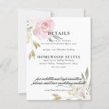 Cartão de Informações para Convidados de Casamento