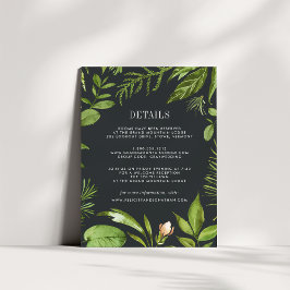 Cartão de Informações para Convidados do Jardim da