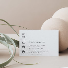 Cartão De Informações Paralelo | Recepção de casamento Preta e Branca Mo