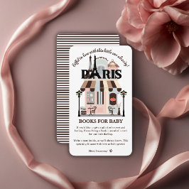 Cartão De Informações Paris Eiffel no Love French Café Chá de fraldas