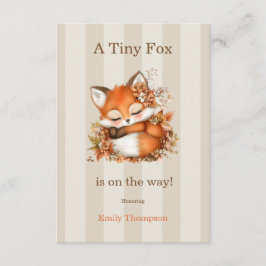Cartão De Informações Partido Cozy Autumn Fox Chá de fraldas Cozy Woodla