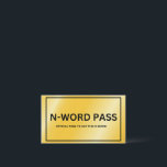 Cartão De Informações Pass N-Word<br><div class="desc">passagem de n-palavra</div>