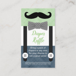 Cartão De Informações passagem de fralda para bebê bigode, marinho verde