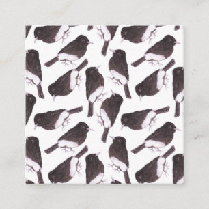 Cartão De Informações Pássaros de aquarela phoebe preto