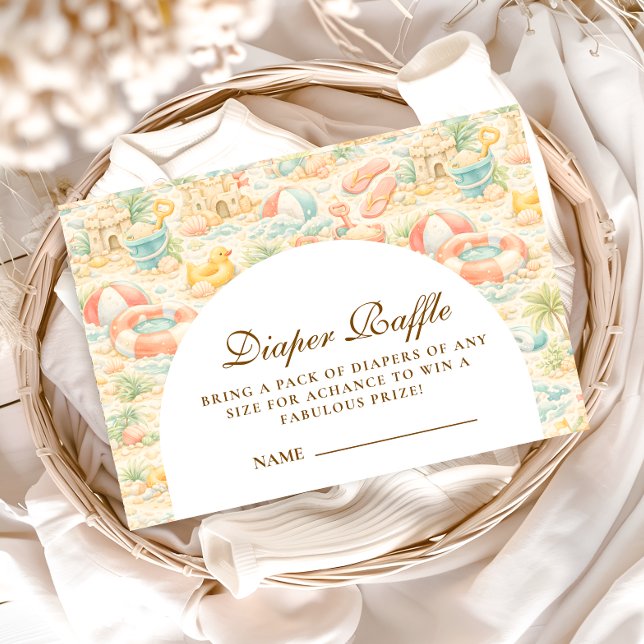 Cartão De Informações Pastel Beach Animals  Diapper Raffle (Criador carregado)