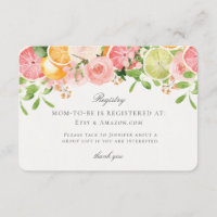 Pastel Citrus Floral Cutie Baby Registry Insert