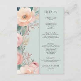 Cartão De Informações Pastel Floral Elegance Wedding