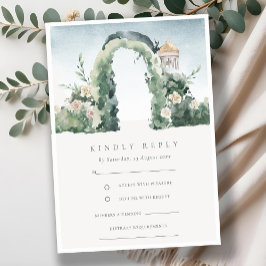 Cartão De Informações Pastel Floral Garden Arch Botânica RSVP