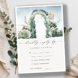 Cartão De Informações Pastel Floral Garden Arch Botânica RSVP