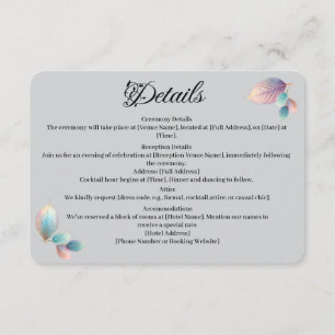 Cartão De Informações Pastel Iridescente Deixa Pastéis Sonhosos Casados