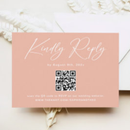Cartão De Informações Pastel Peach Sunset Wedding RSVP