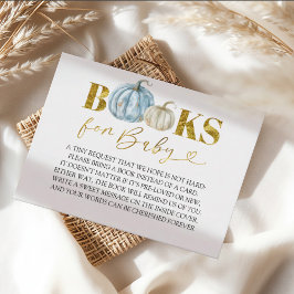 Cartão De Informações Pastel Pumpkin Chá de fraldas Livros Para Bebê