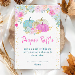 Cartão De Informações Pastel Pumpkins Fralda Floral Raffle