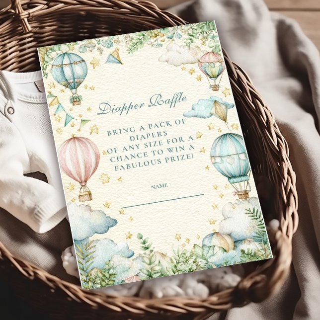 Cartão De Informações Pastel Sky Adventure Diapper Raffle (Criador carregado)